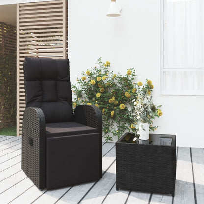 vidaXL 2 Piece Garden Lounge Set Black Poly Rattan&Steel 1