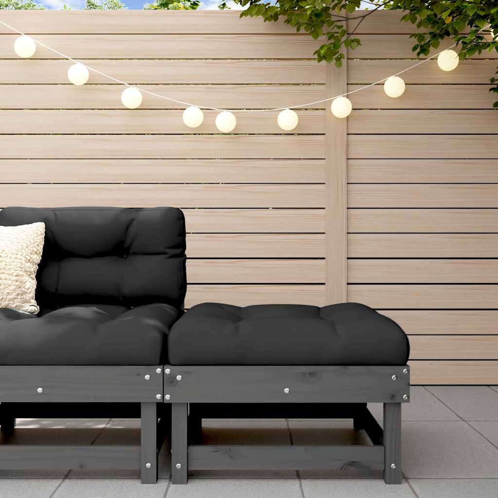 Cushions Black Solid Wood Pine Grey pine Footrest