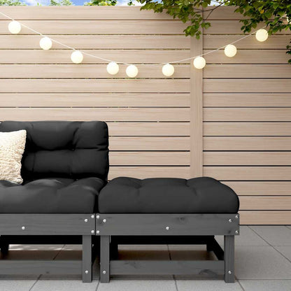 Cushions Black Solid Wood Pine Grey pine Footrest