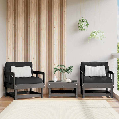 Cushions Black Solid Wood Pine Grey pine Chair