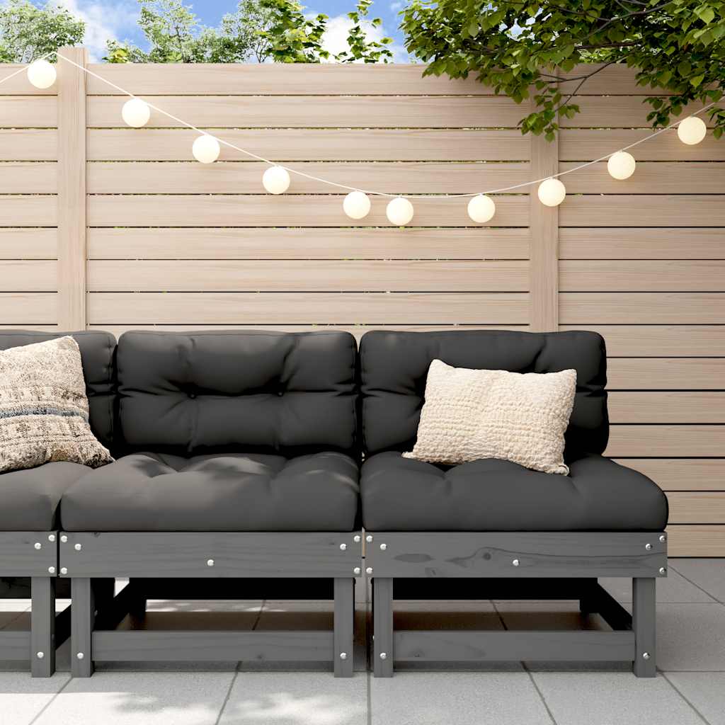 Cushions Black Solid Wood Pine Grey pine 2x middle