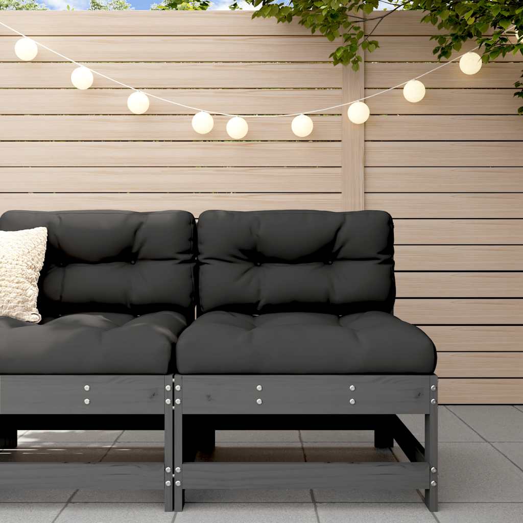 Cushions Grey Solid Wood Pine Grey Pine Middle sofa