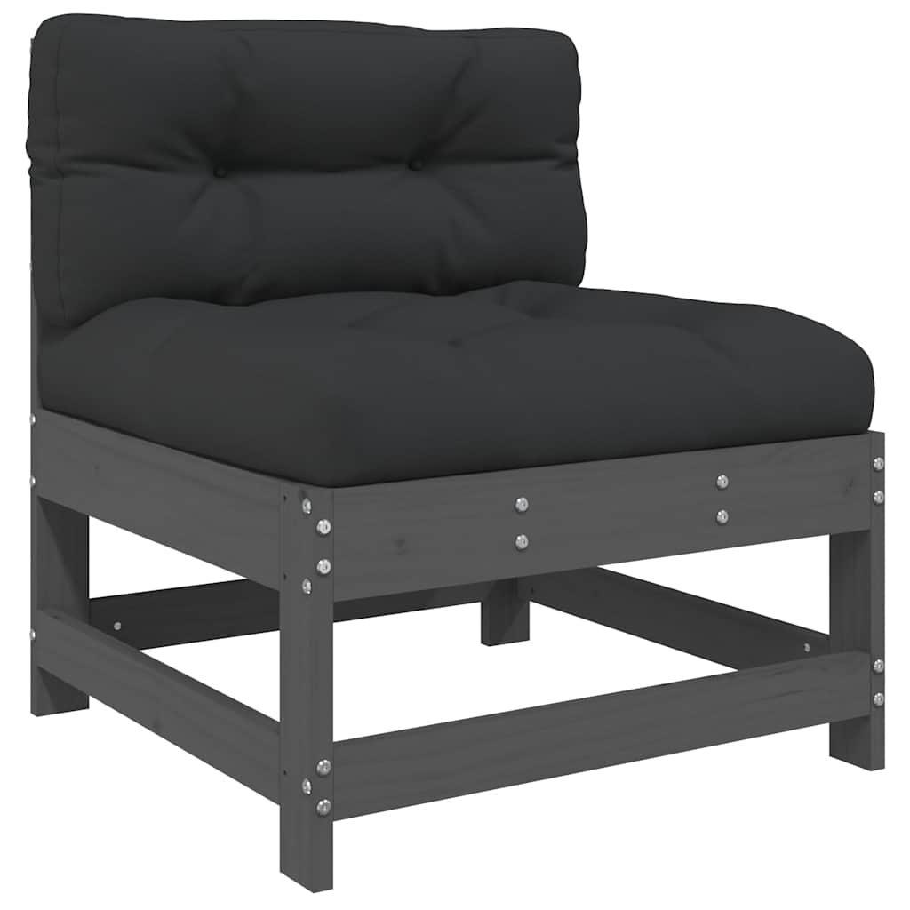 Cushions Grey Solid Wood Pine Grey Pine 3-Seater