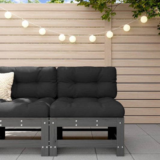 Cushions Grey Solid Wood Pine Grey pine Middle sofa