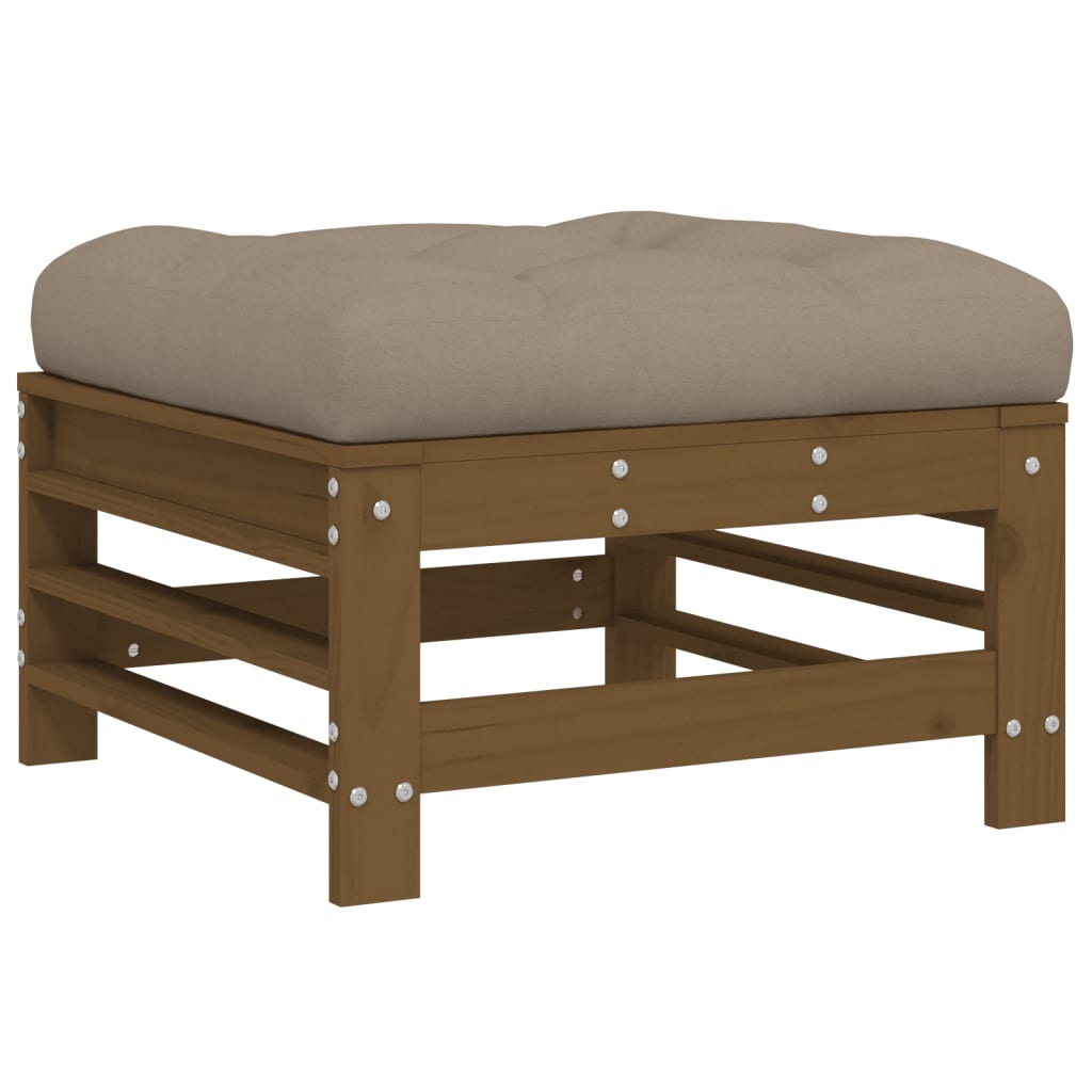 Cushions Grey Solid Wood Pine Honey brown pine Footrest