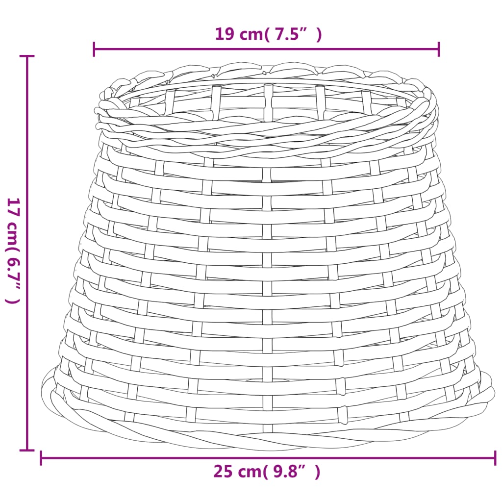 Lamp Shade Wicker Brown Ø 25 x 17 cm