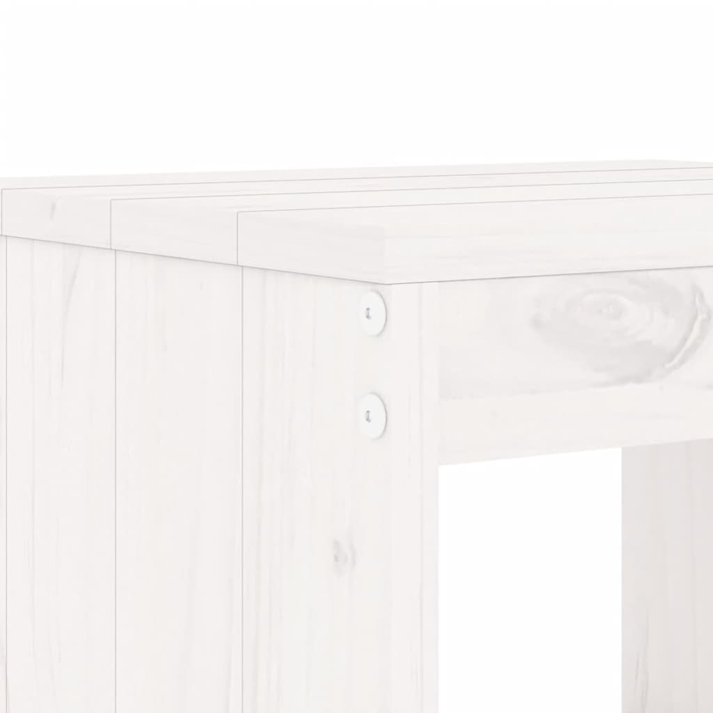 3 Piece Garden Bistro Set Solid Wood Pine White pine