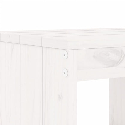 3 Piece Garden Bistro Set Solid Wood Pine White pine