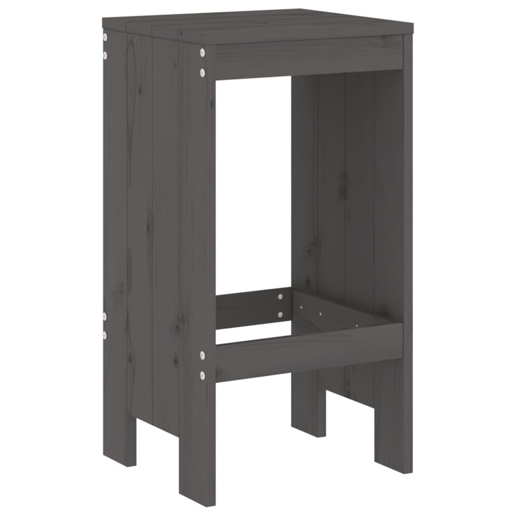 vidaXL 5 Piece Garden Bar Set Grey Solid Wood Pine 4