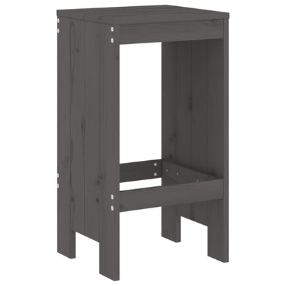 vidaXL 5 Piece Garden Bar Set Grey Solid Wood Pine 4