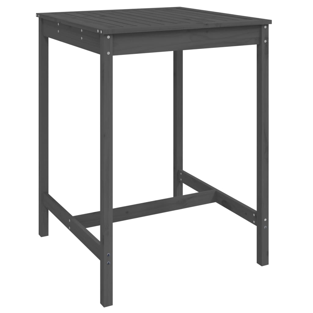 vidaXL 5 Piece Garden Bar Set Grey Solid Wood Pine 6