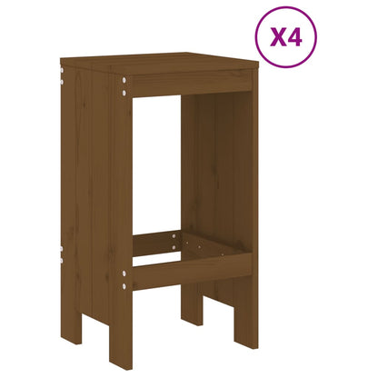 5 Piece Garden Bar Set Solid Wood Pine Honey brown pine