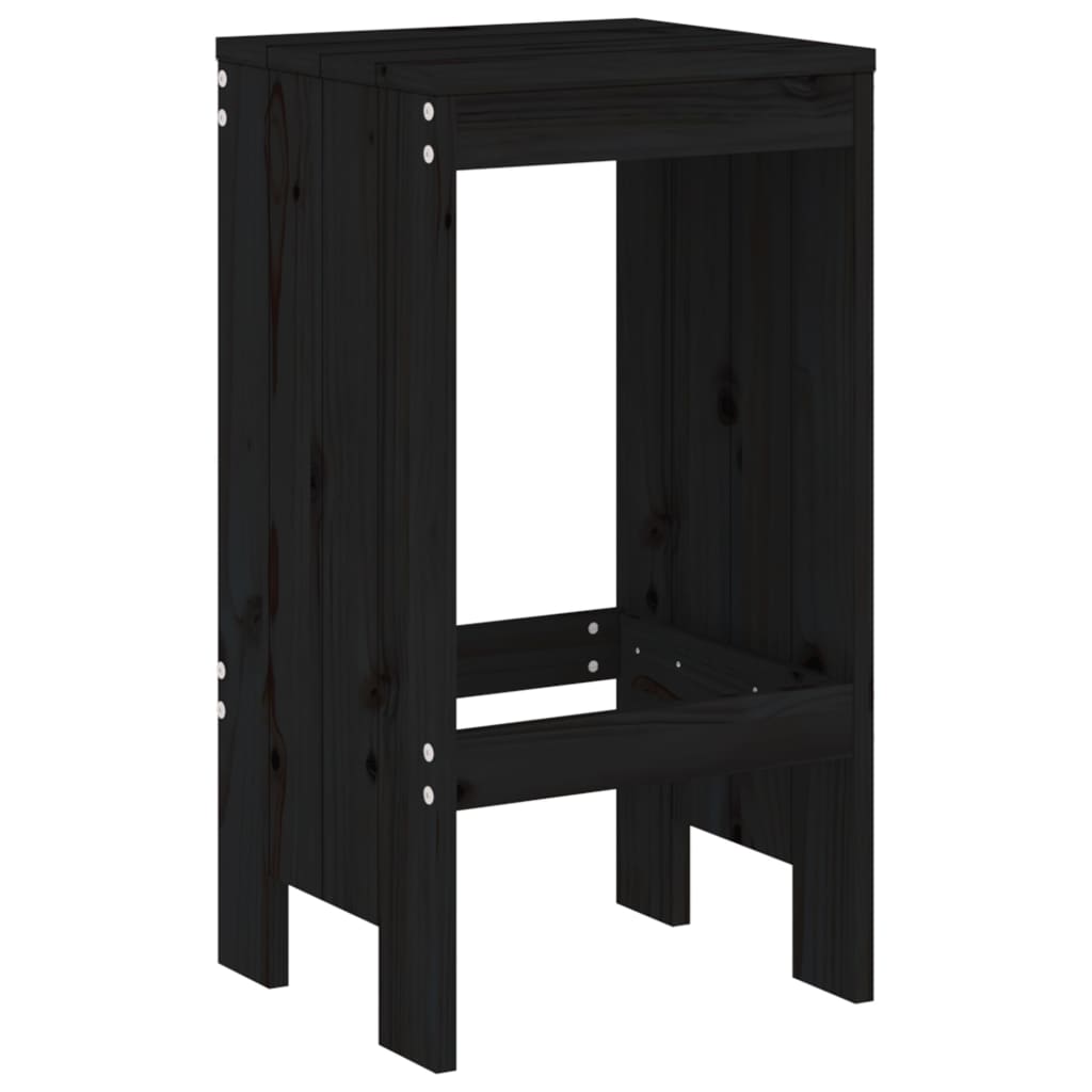 vidaXL 5 Piece Garden Bar Set Black Solid Wood Pine 4