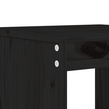 vidaXL 5 Piece Garden Bar Set Black Solid Wood Pine 6