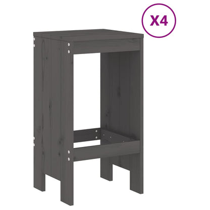 vidaXL 5 Piece Garden Bar Set Grey Solid Wood Pine 3