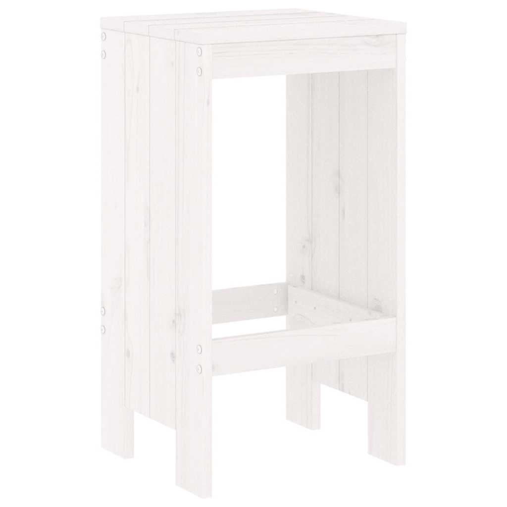 vidaXL 7 Piece Garden Bar Set White Solid Wood Pine 4