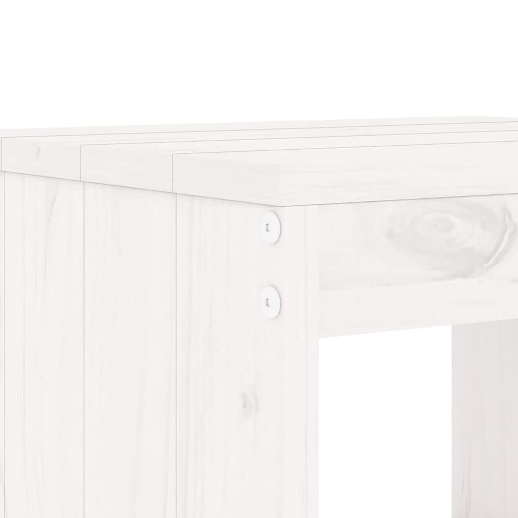 vidaXL 7 Piece Garden Bar Set White Solid Wood Pine 6