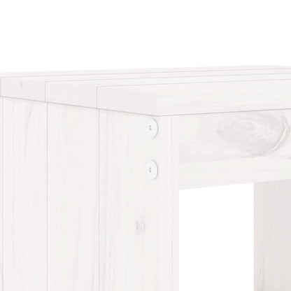 vidaXL 7 Piece Garden Bar Set White Solid Wood Pine 6