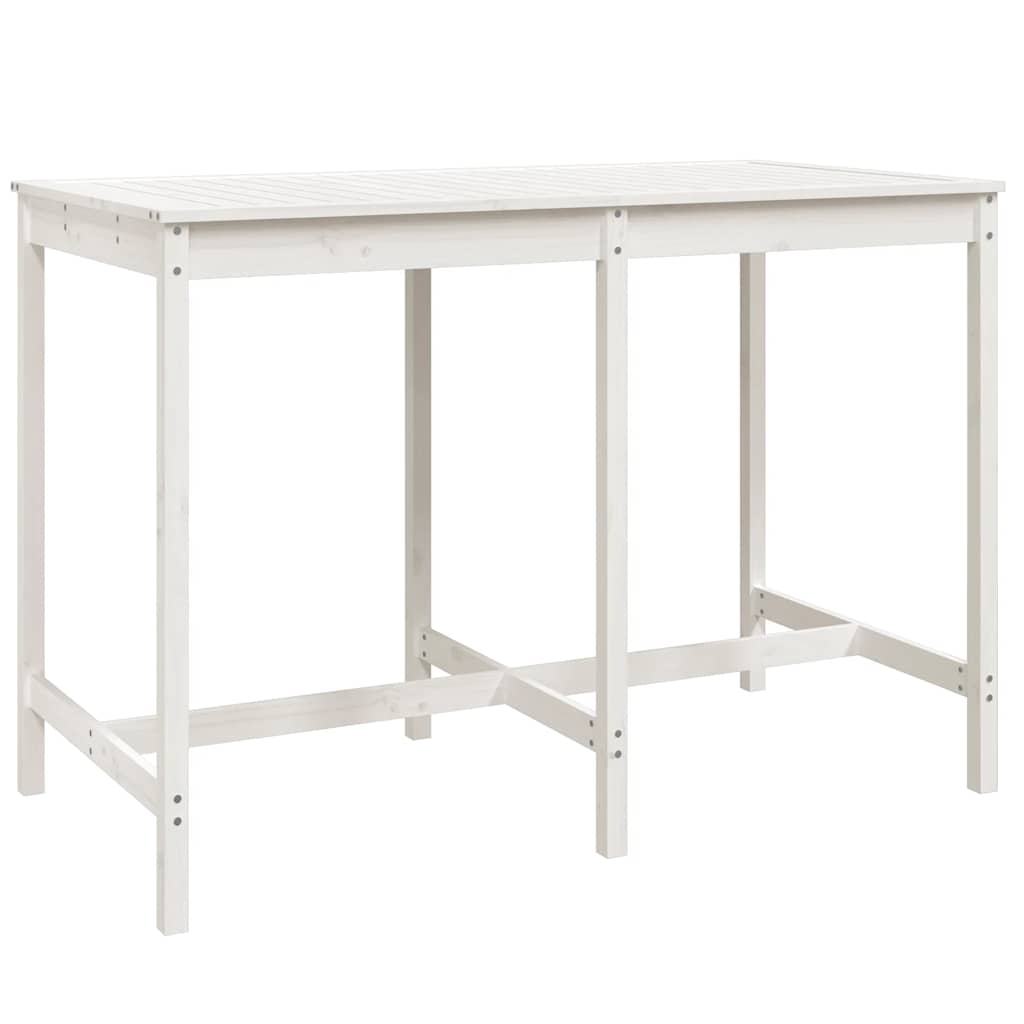 vidaXL 7 Piece Garden Bar Set White Solid Wood Pine 5
