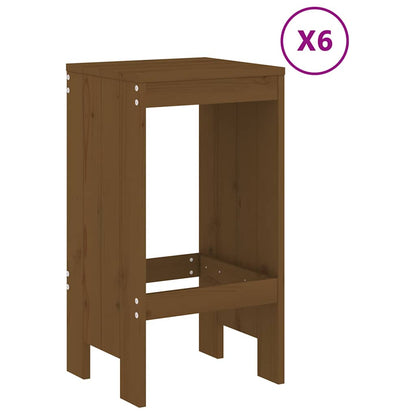 vidaXL 7 Piece Garden Bar Set Honey Brown Solid Wood Pine 3