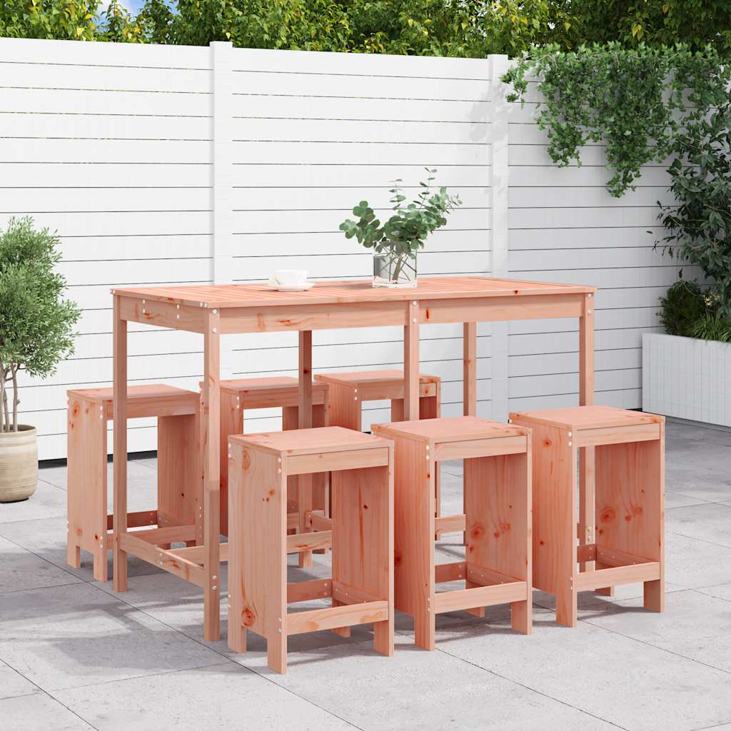 vidaXL 7 Piece Garden Bar Set Solid Wood Douglas 1