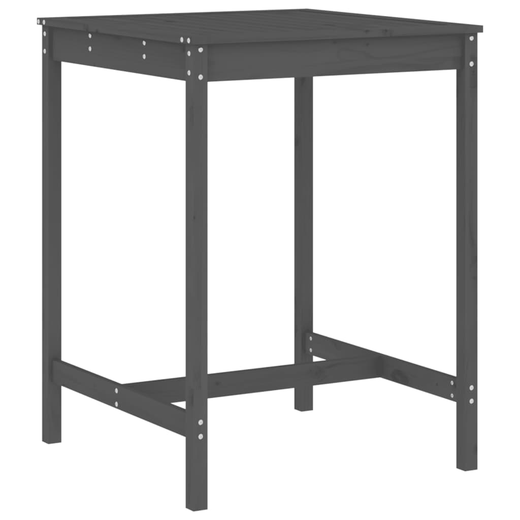vidaXL 5 Piece Garden Bar Set Grey Solid Wood Pine 6