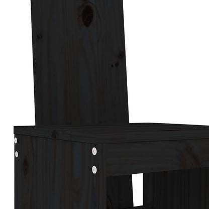 vidaXL 5 Piece Garden Bar Set Black Solid Wood Pine 5