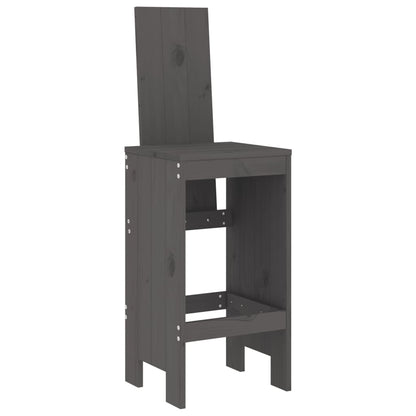 vidaXL 5 Piece Garden Bar Set Grey Solid Wood Pine 4