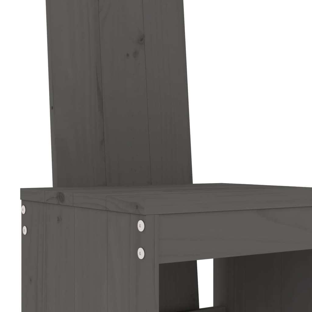 vidaXL 5 Piece Garden Bar Set Grey Solid Wood Pine 5