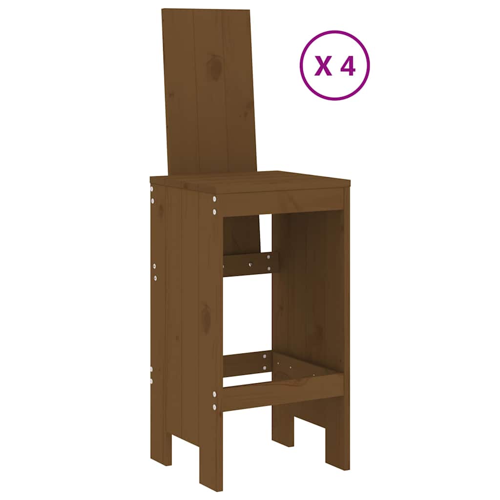 vidaXL 5 Piece Garden Bar Set Honey Brown Solid Wood Pine 3