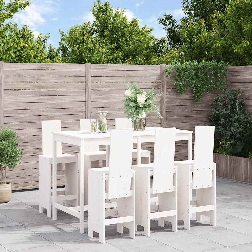 vidaXL 7 Piece Garden Bar Set Solid Wood Pine