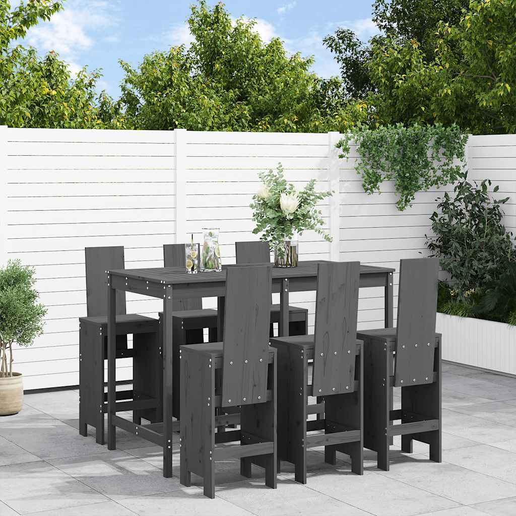 vidaXL 7 Piece Garden Bar Set Solid Wood Pine