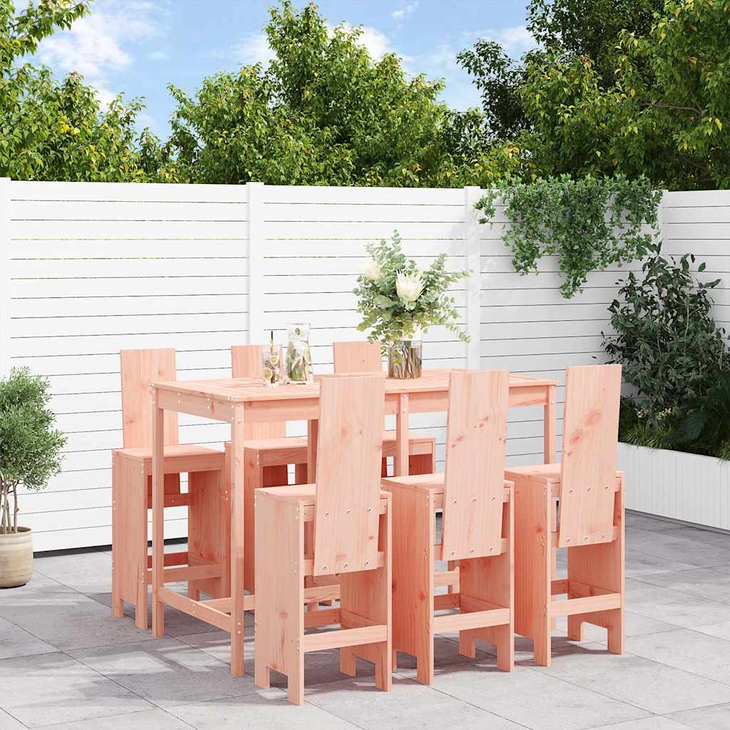 7 Piece Garden Bar Set Solid Wood Pine Natural douglas