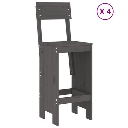 vidaXL 5 Piece Garden Bar Set Grey Solid Wood Pine 3