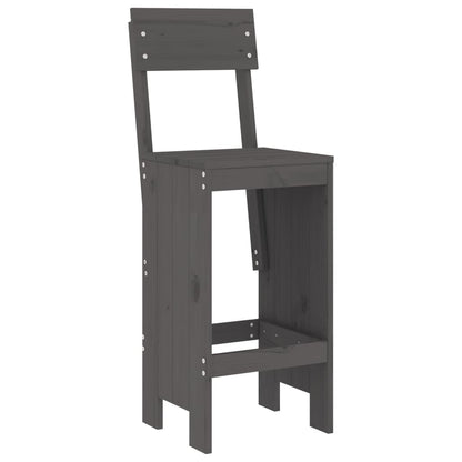 vidaXL 5 Piece Garden Bar Set Grey Solid Wood Pine 4