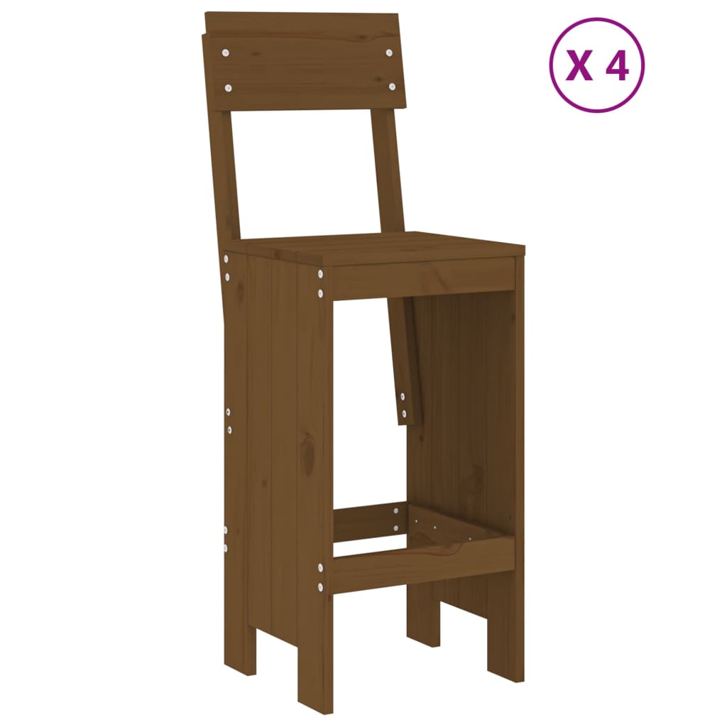 vidaXL 5 Piece Garden Bar Set Honey Brown Solid Wood Pine 3