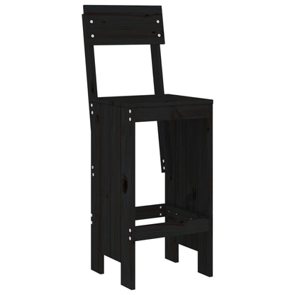 vidaXL 5 Piece Garden Bar Set Black Solid Wood Pine 4