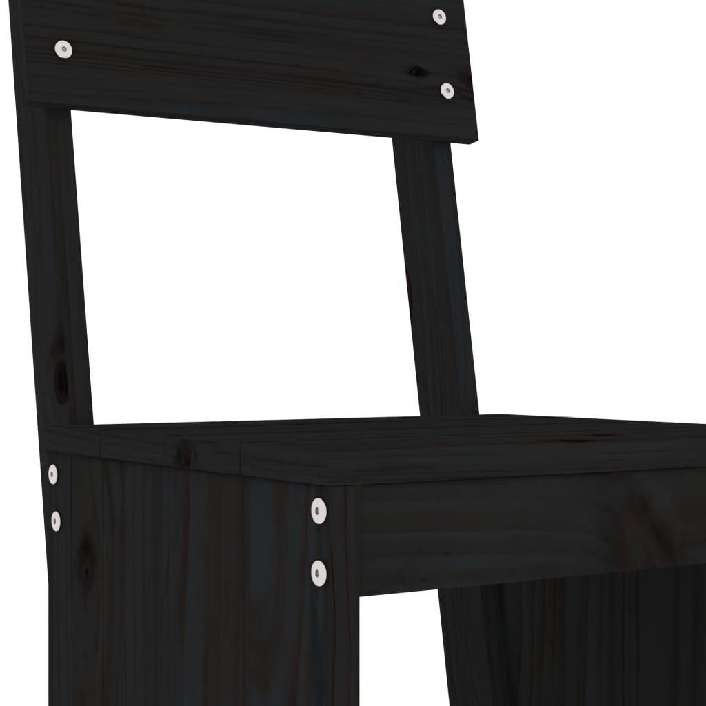vidaXL 5 Piece Garden Bar Set Black Solid Wood Pine 5