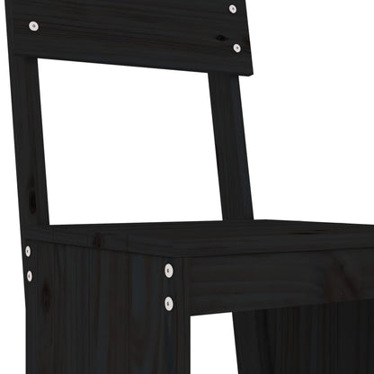 vidaXL 5 Piece Garden Bar Set Black Solid Wood Pine 5