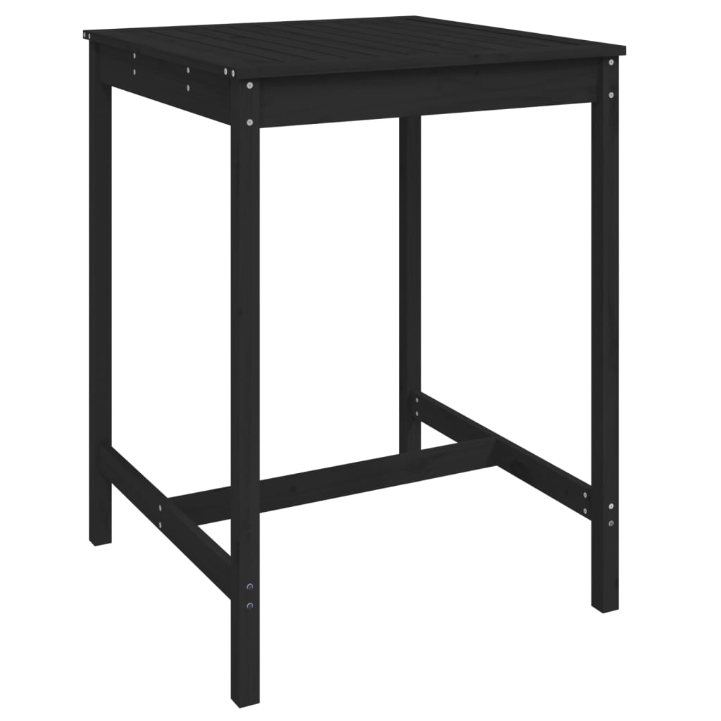 vidaXL 5 Piece Garden Bar Set Black Solid Wood Pine 6