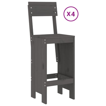 5 Piece Garden Bar Set Solid Wood Pine Grey pine
