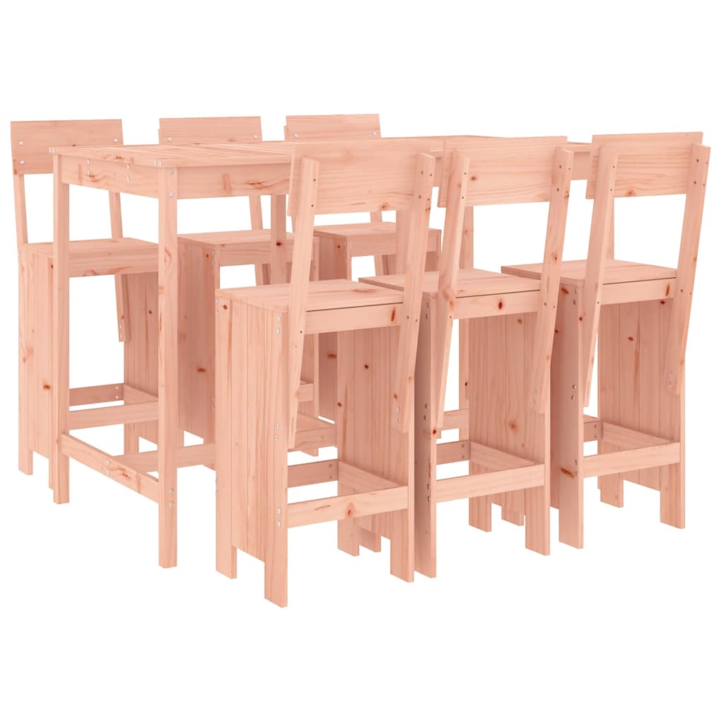 vidaXL 7 Piece Garden Bar Set Solid Wood Douglas 2