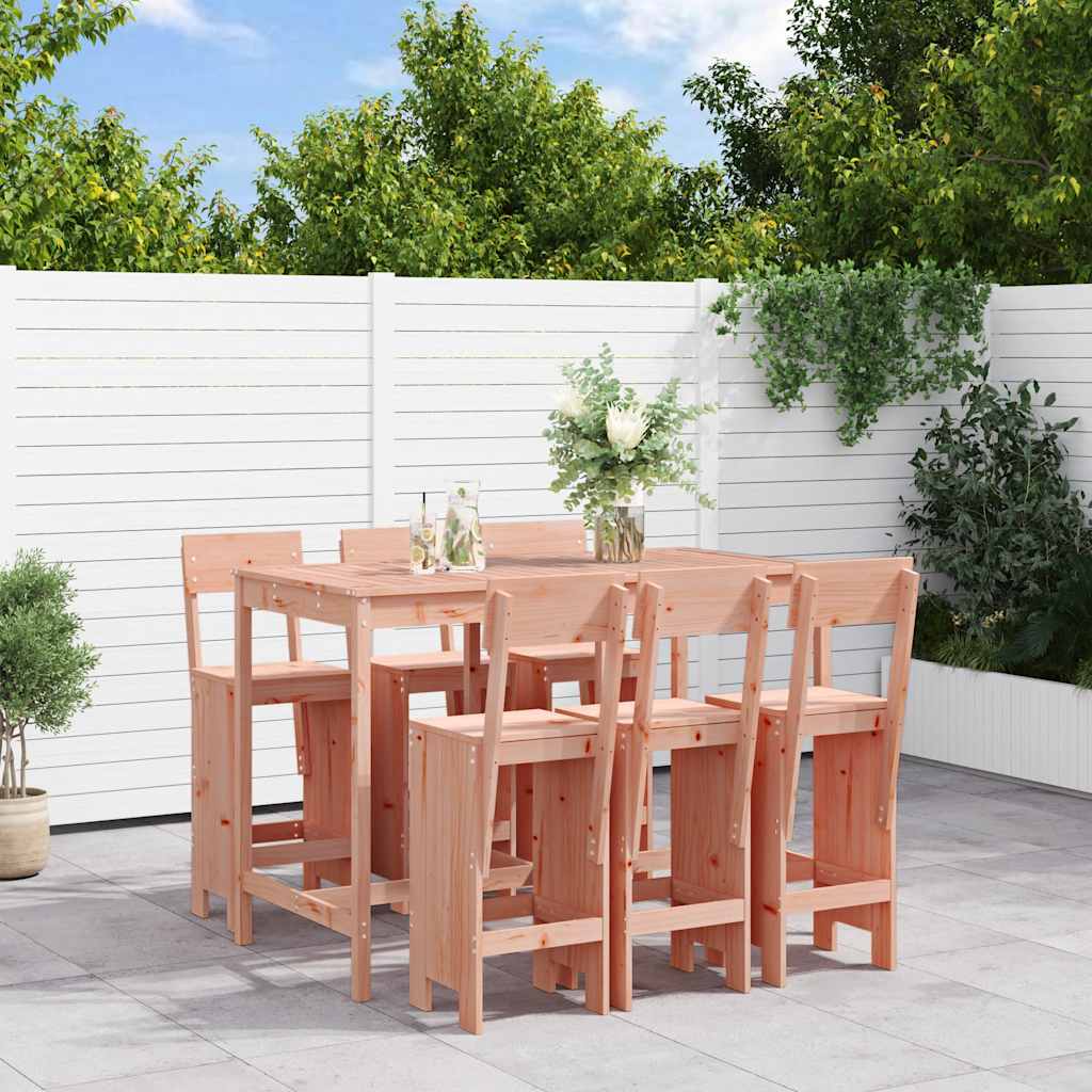 vidaXL 7 Piece Garden Bar Set Solid Wood Douglas 1