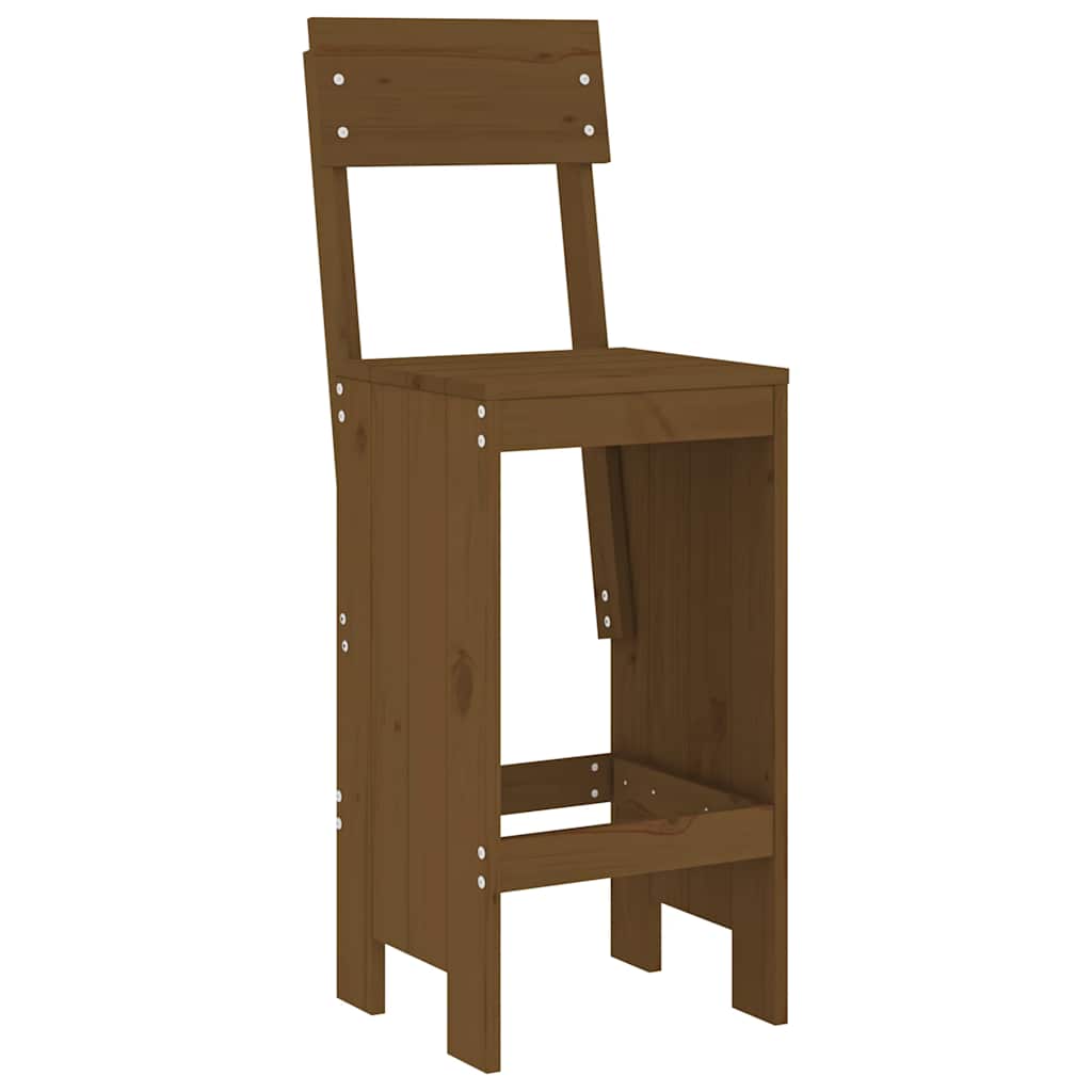 9 Piece Garden Bar Set Solid Wood Pine Honey brown pine