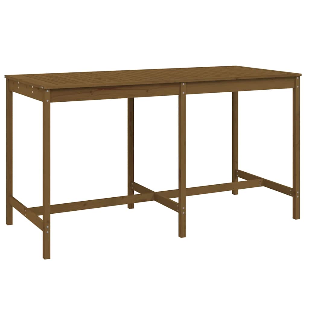 9 Piece Garden Bar Set Solid Wood Pine Honey brown pine