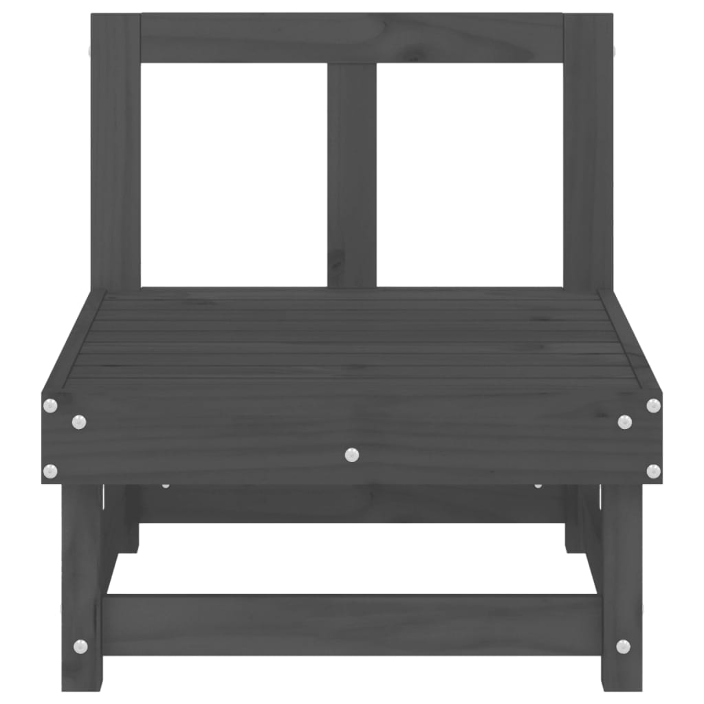 Garden Middle Sofas 2 pcs Solid Wood Pine Middle Sofa (2 pcs) Grey pine