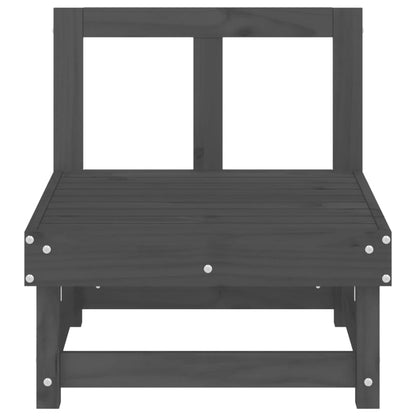Garden Middle Sofas 2 pcs Solid Wood Pine Middle Sofa (2 pcs) Grey pine