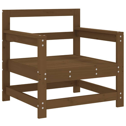 Garden Honey Brown Solid Wood Pine Brown Pinewood Armchairs (2 pcs)