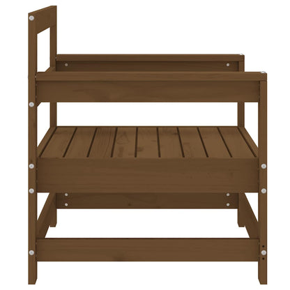 Garden Honey Brown Solid Wood Pine Brown Pinewood Armchairs (2 pcs)