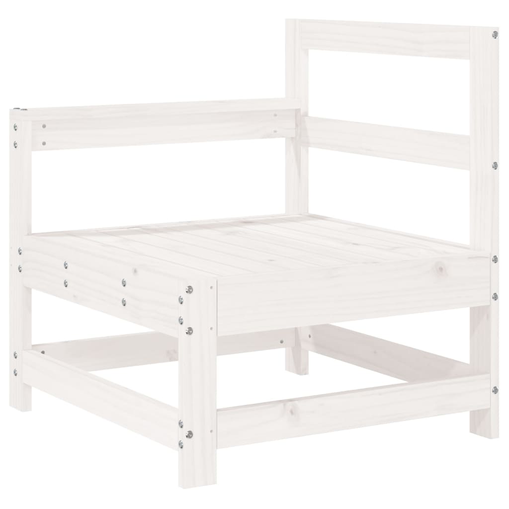 3 Piece Garden Lounge Set White Solid Wood Pine White Pinewood 3-seater sofa